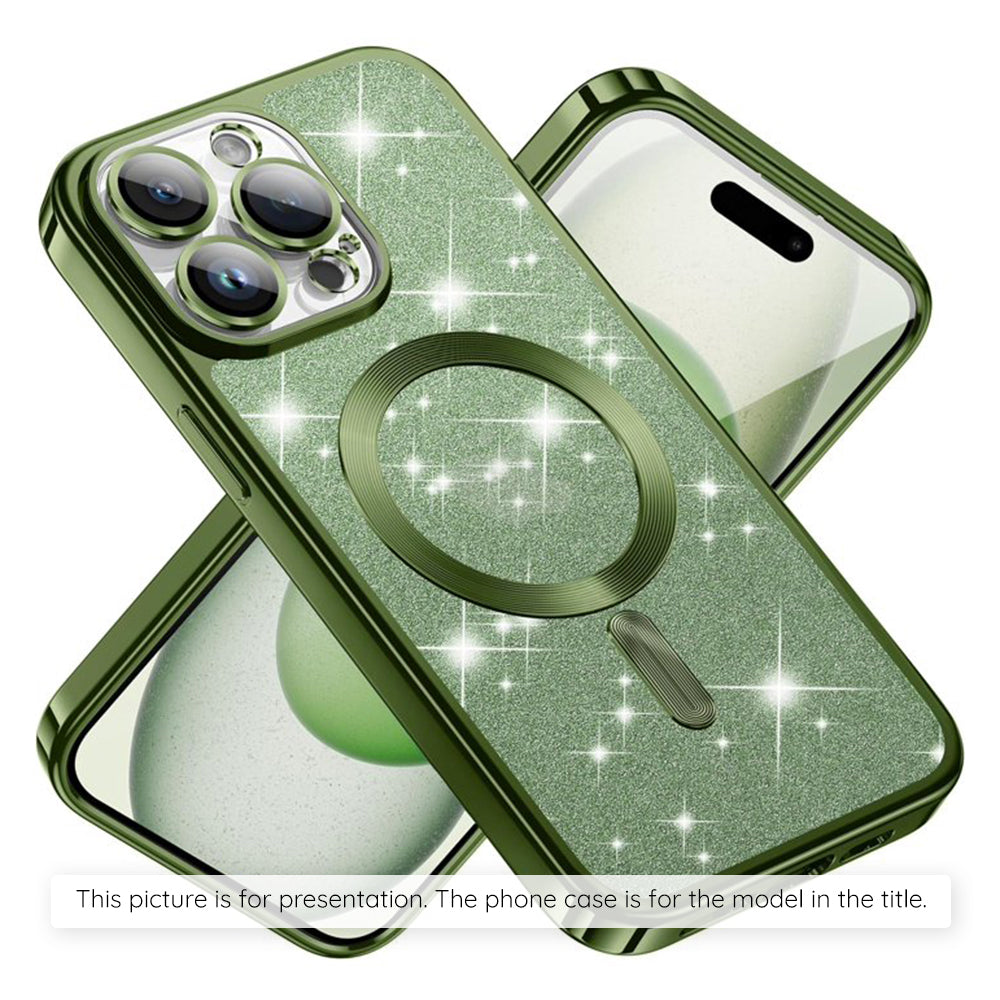 Funda MagSafe para Apple iPhone 17 Air, Techsuit, Luxury Glitter, Verde Oscuro