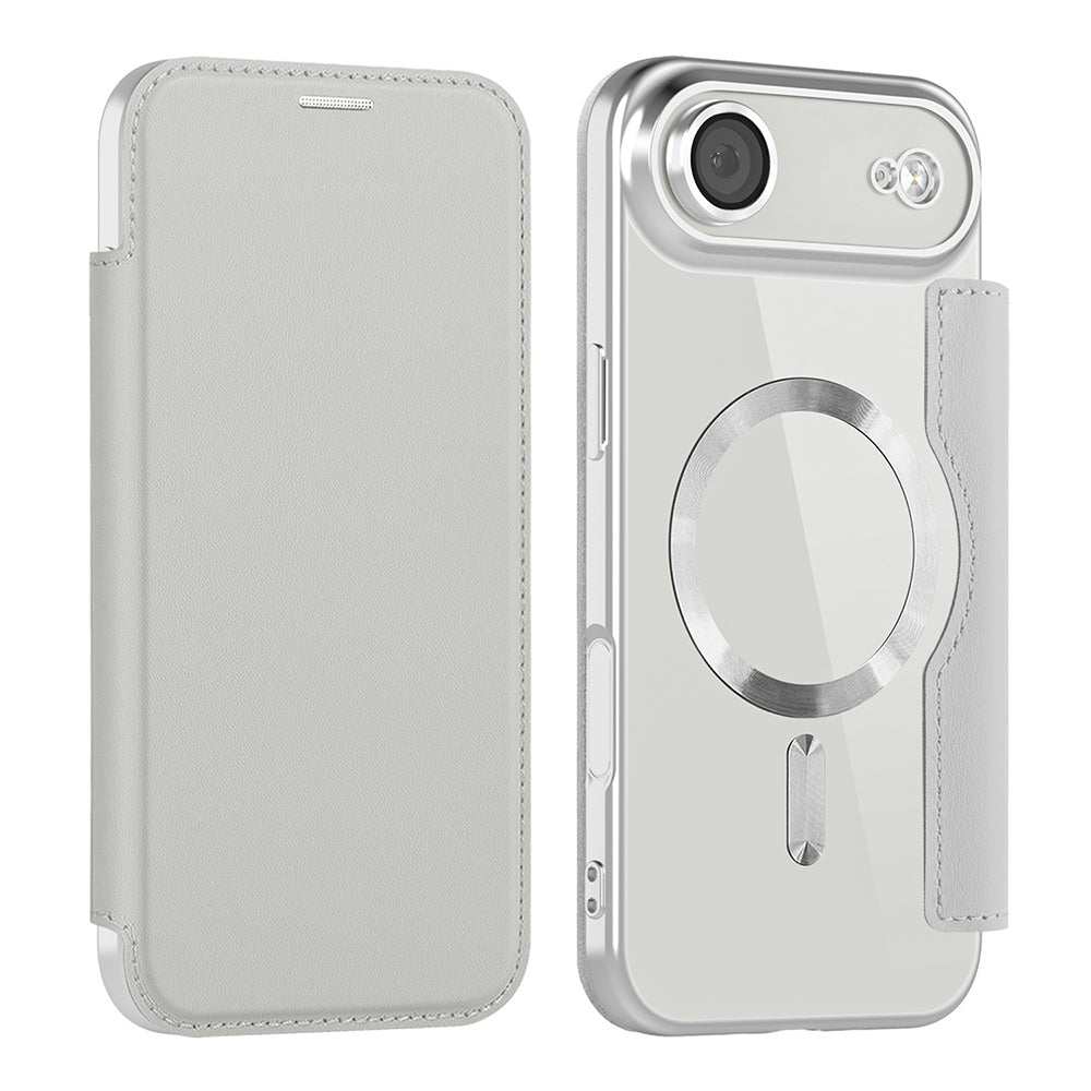 Funda MagSafe para Apple iPhone 17 Air, Techsuit, SmartMag Book, Gris