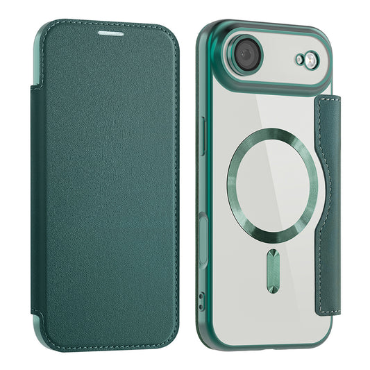 Funda MagSafe para Apple iPhone 17 Air, Techsuit, SmartMag Book, Verde