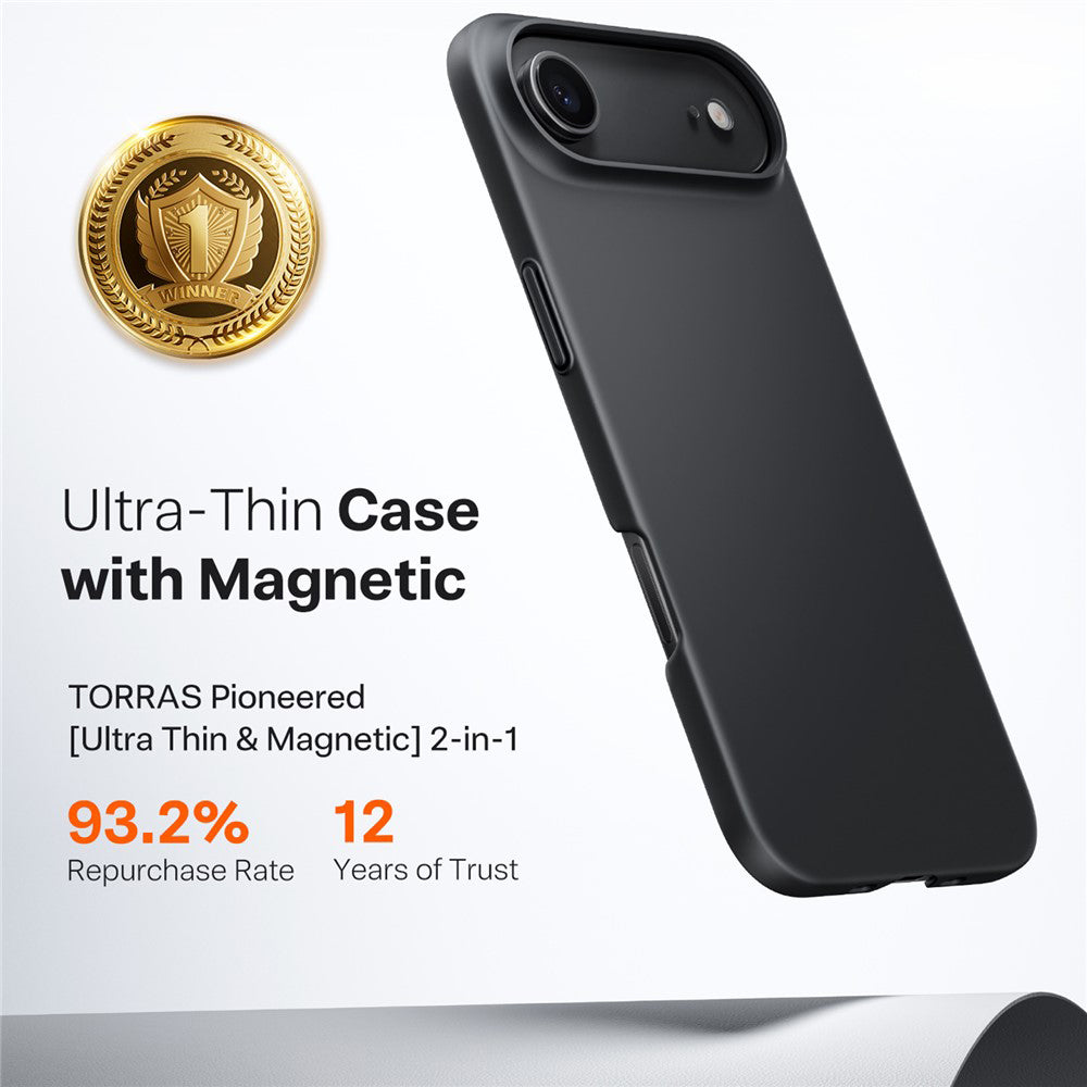 Funda MagSafe para Apple iPhone 17 Air, Torras, SlimFit, Negra