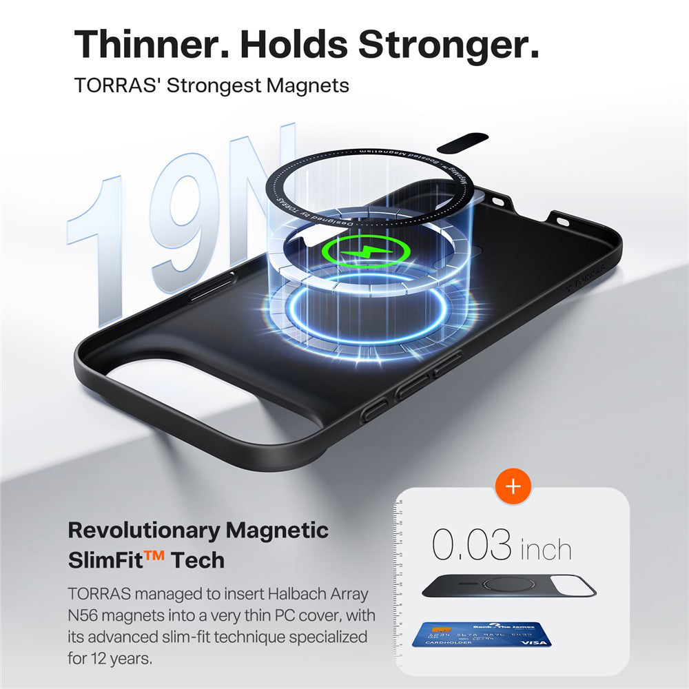 Funda MagSafe para Apple iPhone 17 Air, Torras, SlimFit, Negra