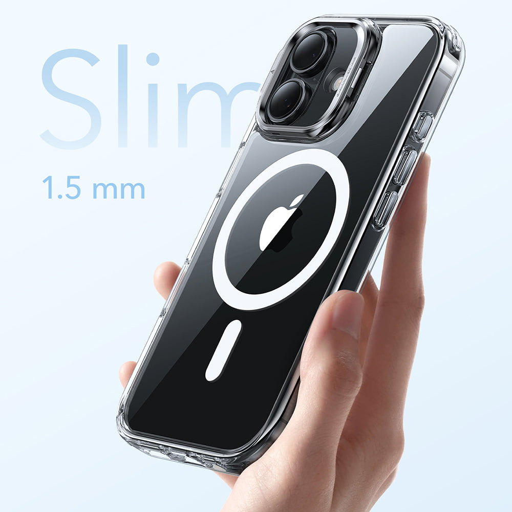 Funda MagSafe para Apple iPhone 17, ESR, Classic Hybrid Kickstand, Transparente