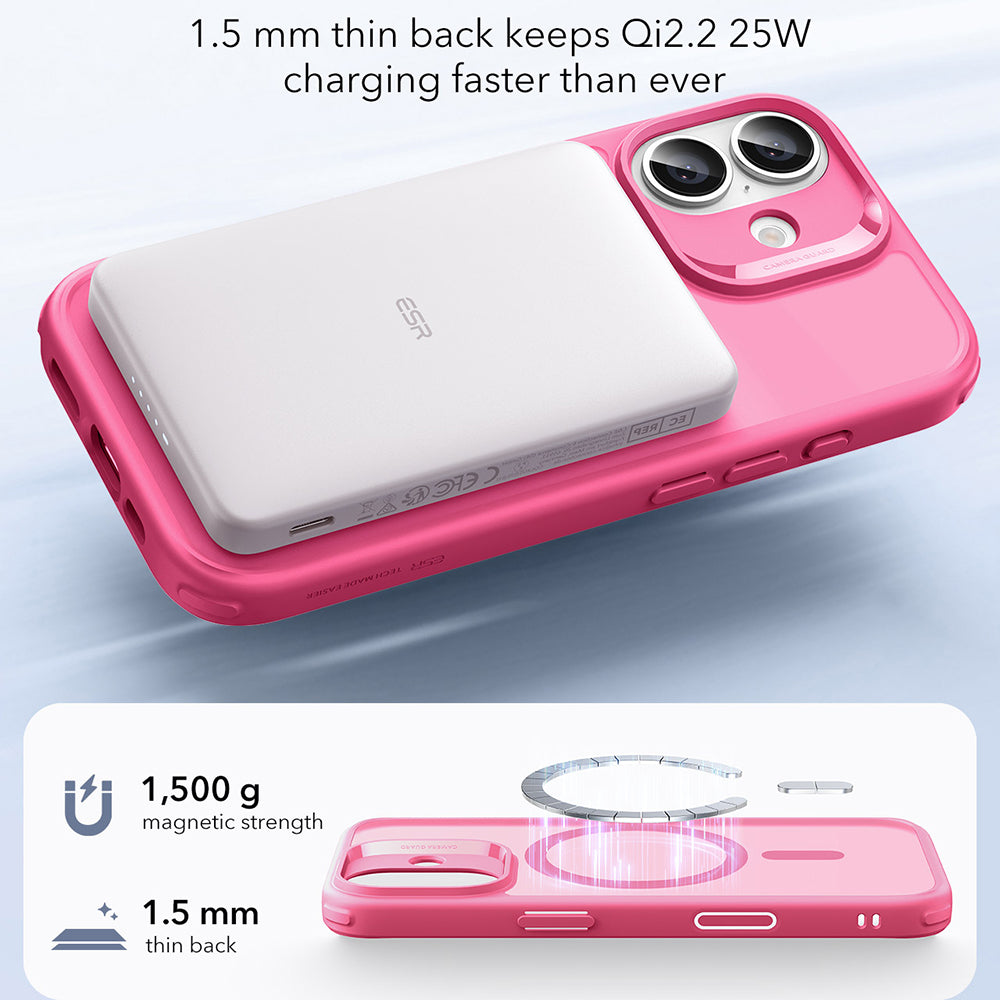 Funda MagSafe para Apple iPhone 17, ESR, Classic Hybrid, Rosa Satinado