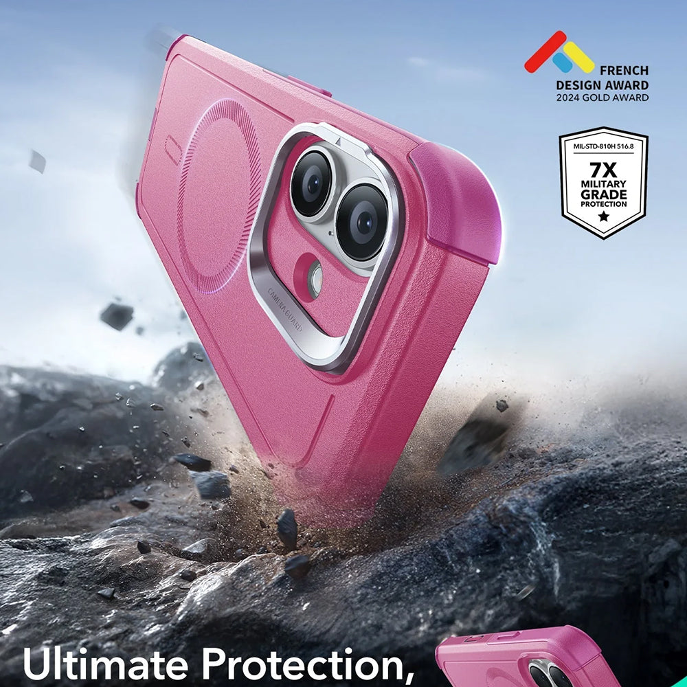 Funda MagSafe para Apple iPhone 17, ESR, Cyber Armor Kickstand, Rosa
