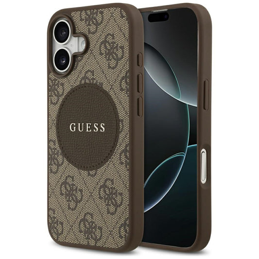 Funda MagSafe para Apple iPhone 17, Guess, 4G Circle Classic Logo, Marrón