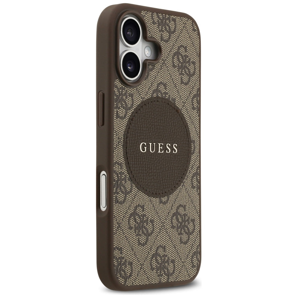Funda MagSafe para Apple iPhone 17, Guess, 4G Circle Classic Logo, Marrón