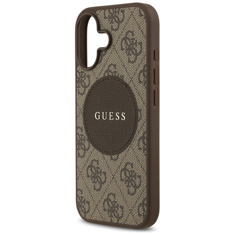Funda MagSafe para Apple iPhone 17, Guess, 4G Circle Classic Logo, Marrón