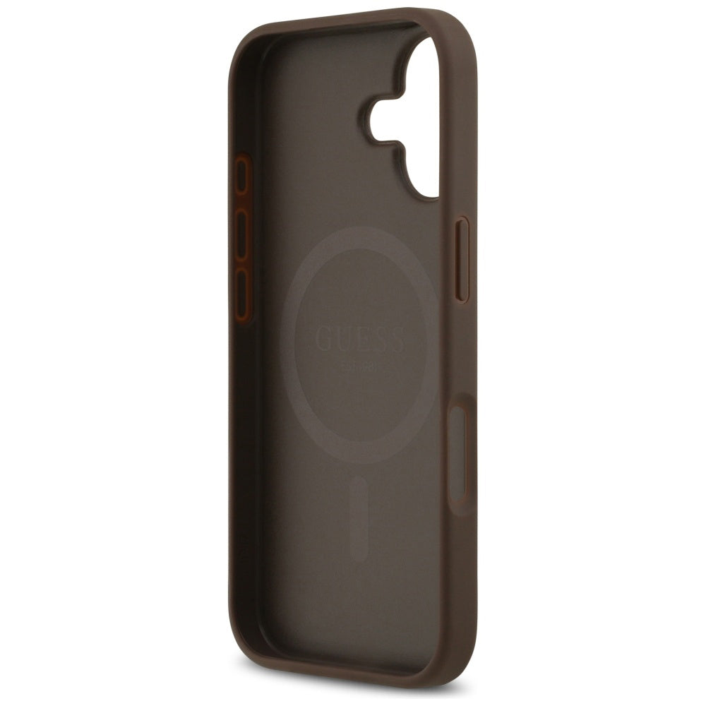 Funda MagSafe para Apple iPhone 17, Guess, 4G Circle Classic Logo, Marrón
