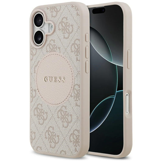Funda MagSafe para Apple iPhone 17, Guess, 4G Circle Classic Logo, Rosa