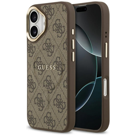 Funda MagSafe para Apple iPhone 17, Guess, 4G Classic, Marrón.