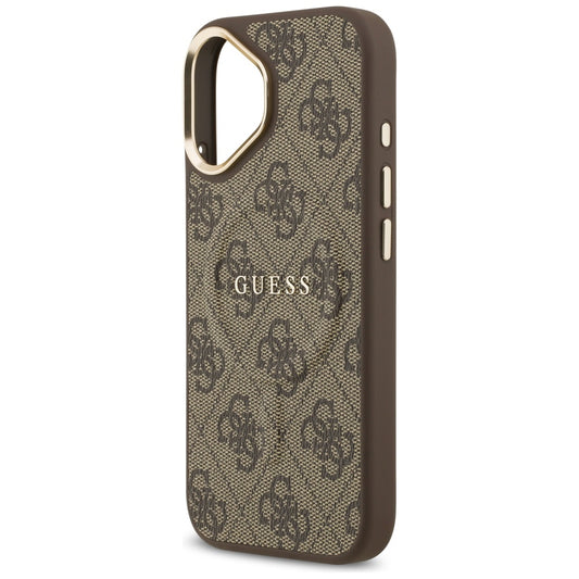 Funda MagSafe para Apple iPhone 17, Guess, 4G Classic, Marrón.