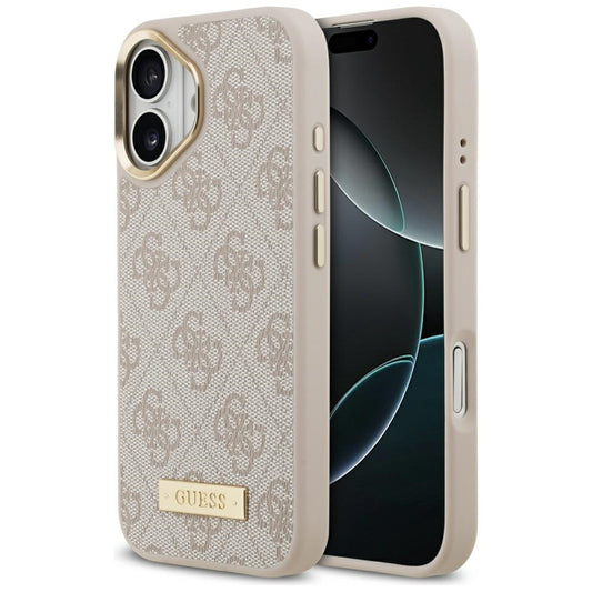 Funda MagSafe para Apple iPhone 17, Guess, 4G Logo Plate, Rosa