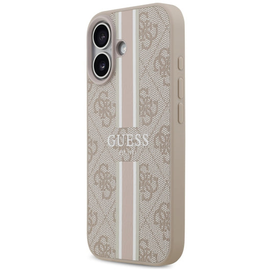 Funda MagSafe para Apple iPhone 17, Guess, 4G Printed Stripes, Rosa
