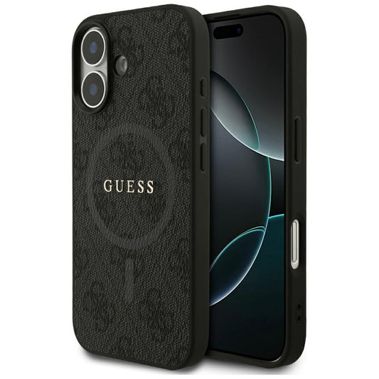Funda MagSafe para Apple iPhone 17, Guess, 4G Ring Classic Logo, Negra