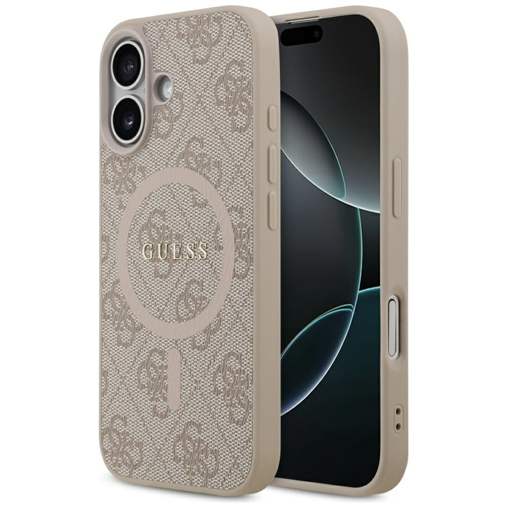 Funda MagSafe para Apple iPhone 17, Guess, 4G Ring Classic Logo, Rosa