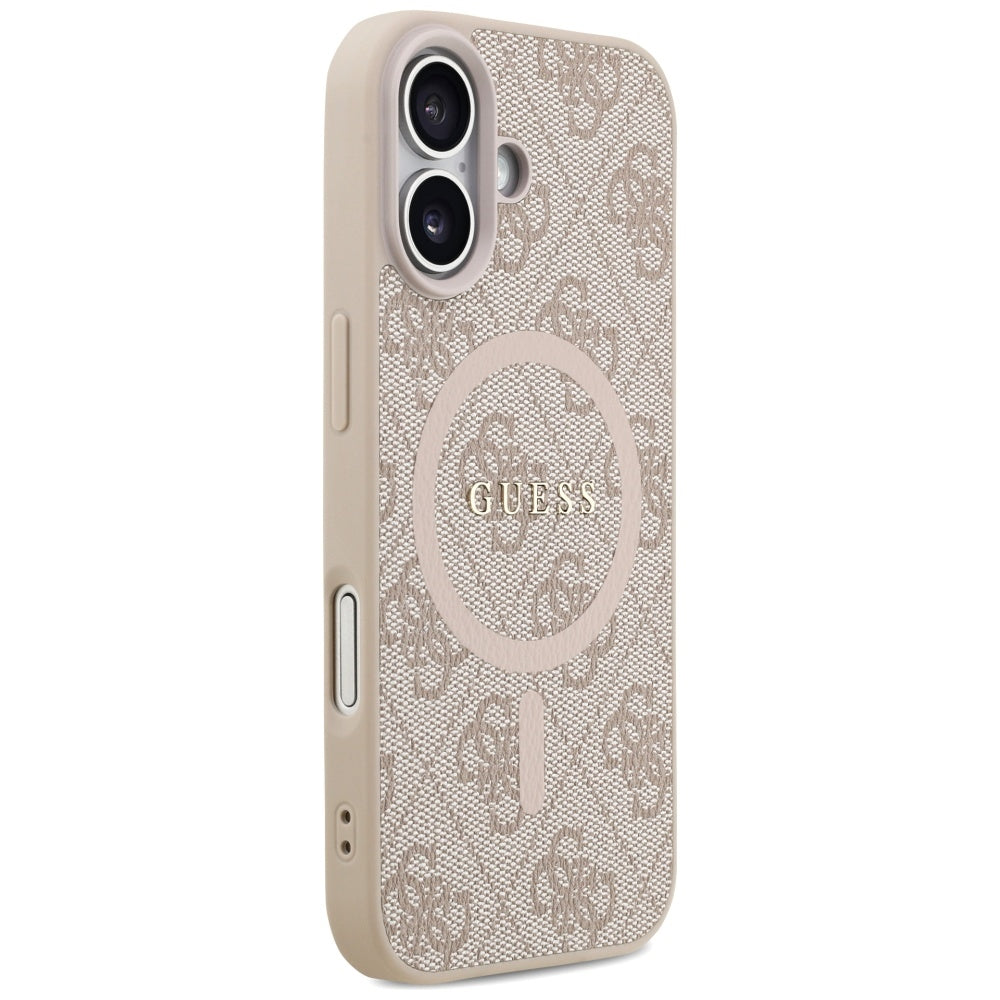 Funda MagSafe para Apple iPhone 17, Guess, 4G Ring Classic Logo, Rosa