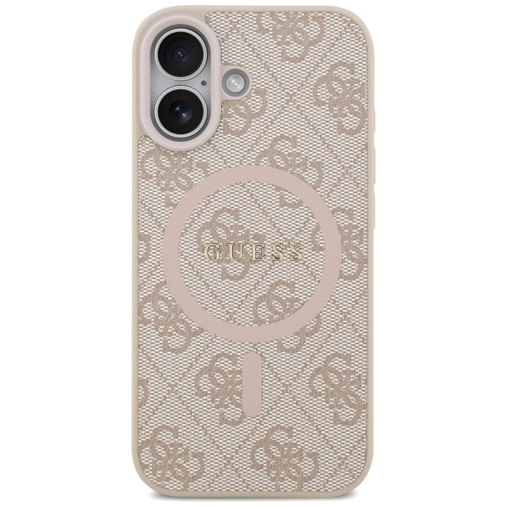 Funda MagSafe para Apple iPhone 17, Guess, 4G Ring Classic Logo, Rosa
