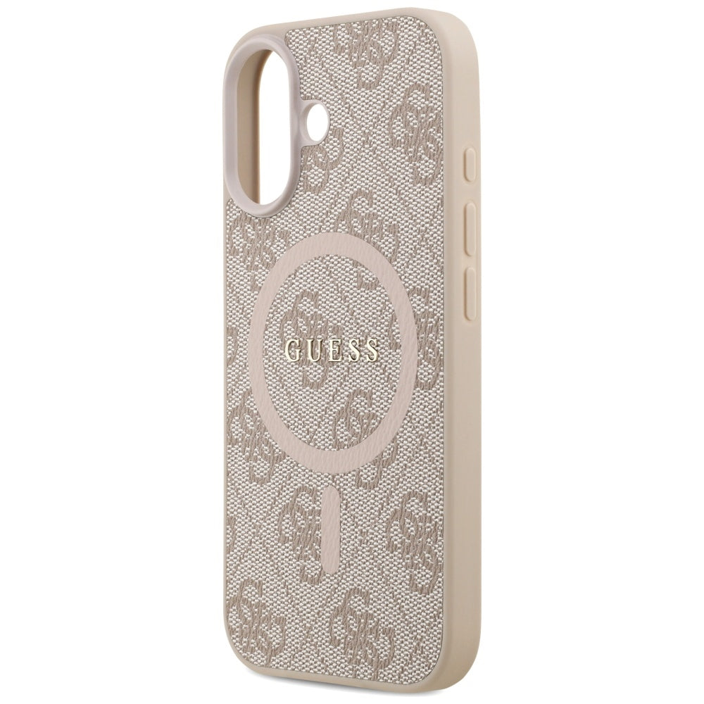 Funda MagSafe para Apple iPhone 17, Guess, 4G Ring Classic Logo, Rosa