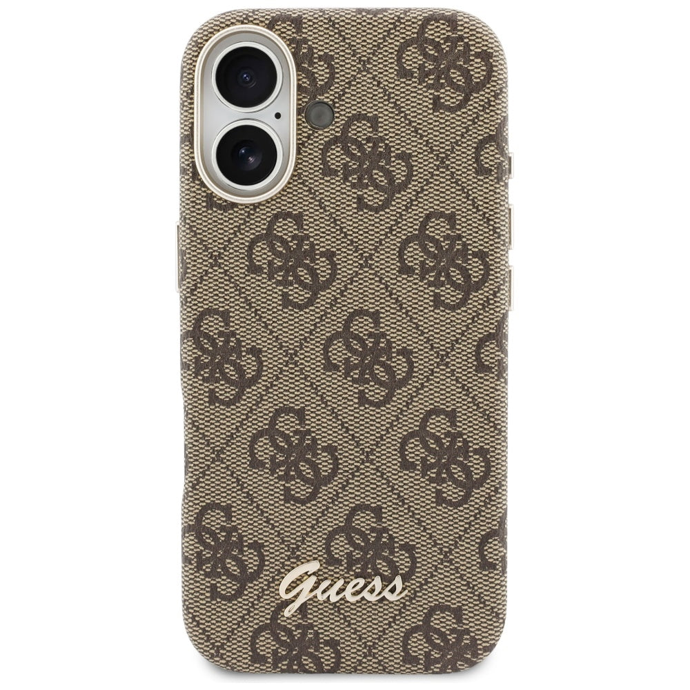 Funda MagSafe para Apple iPhone 17, Guess, 4G Script Logo, Marrón