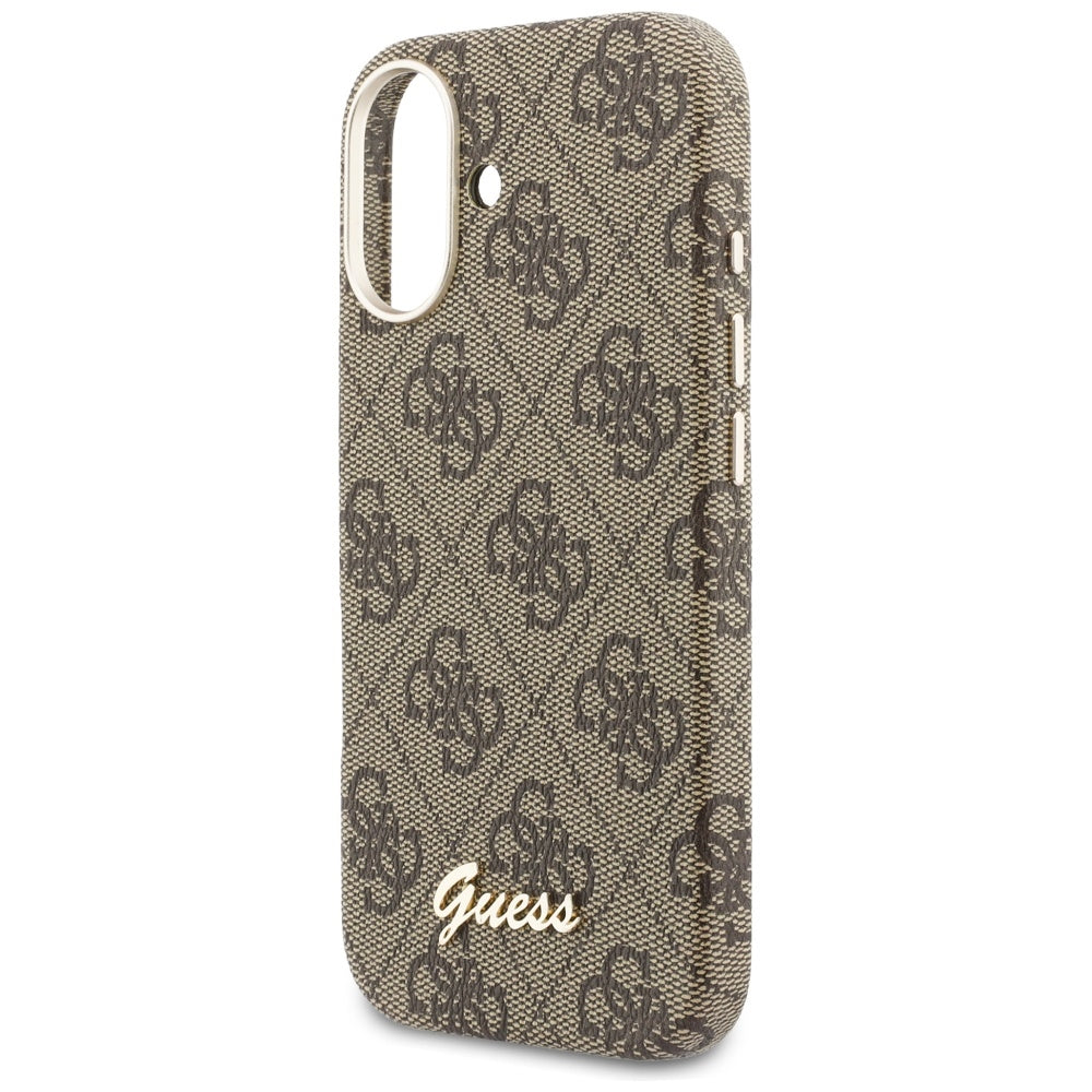 Funda MagSafe para Apple iPhone 17, Guess, 4G Script Logo, Marrón