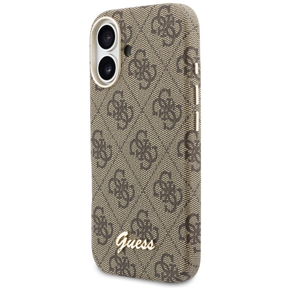 Funda MagSafe para Apple iPhone 17, Guess, 4G Script Logo, Marrón