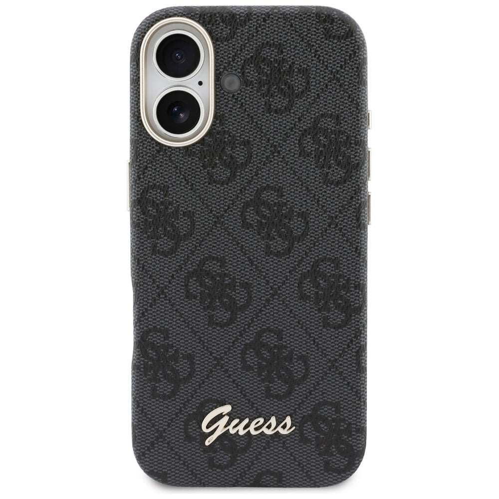 Funda MagSafe para Apple iPhone 17, Guess, 4G Script Logo, Negra