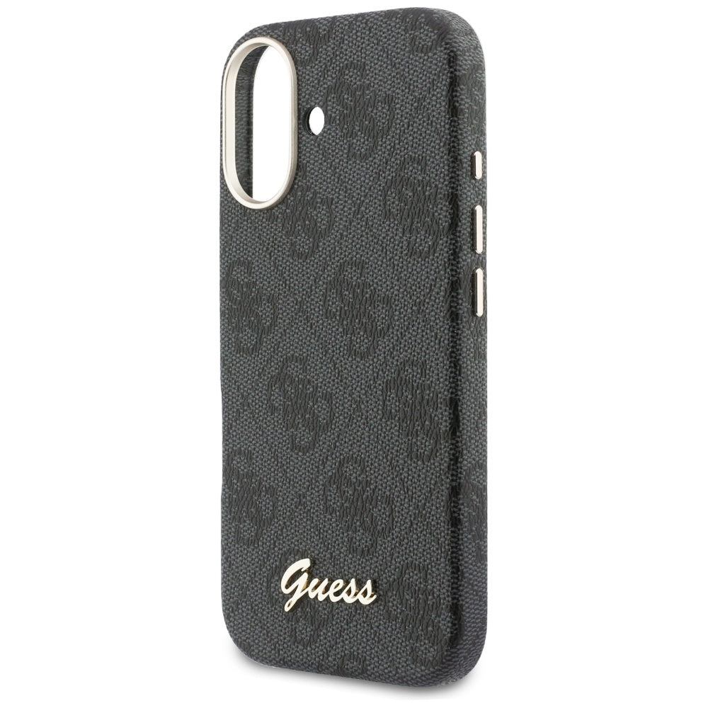 Funda MagSafe para Apple iPhone 17, Guess, 4G Script Logo, Negra