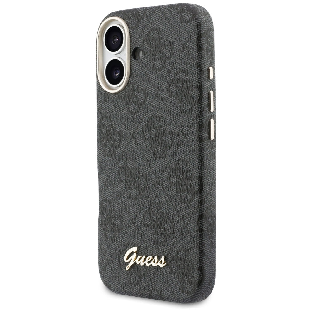 Funda MagSafe para Apple iPhone 17, Guess, 4G Script Logo, Negra