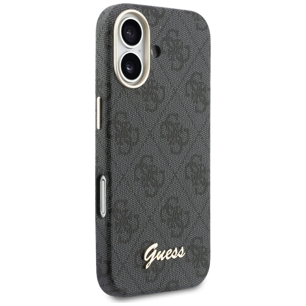Funda MagSafe para Apple iPhone 17, Guess, 4G Script Logo, Negra