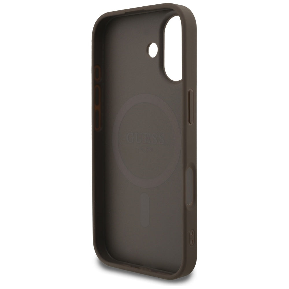 Funda MagSafe para Apple iPhone 17, Guess, 4G Small and Classic Logo, Marrón