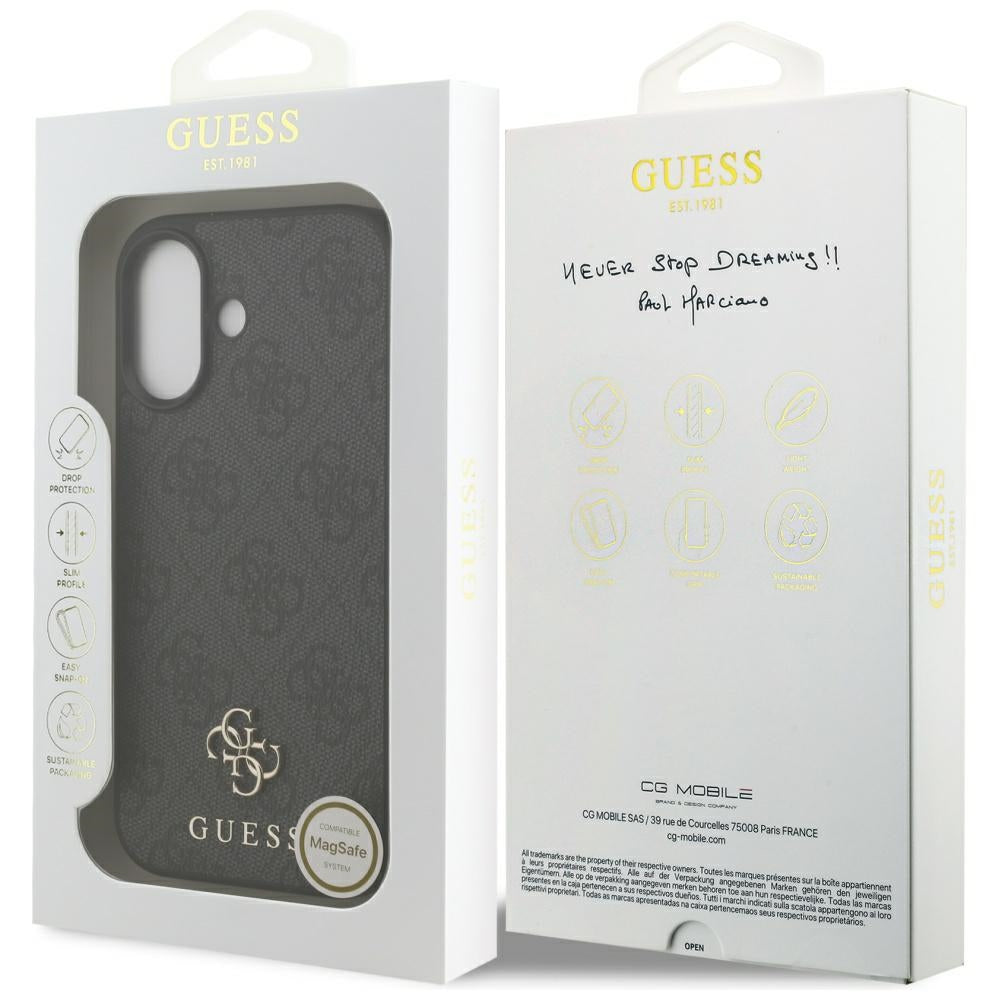 Funda MagSafe para Apple iPhone 17, Guess, 4G Small and Classic Logo, Negra