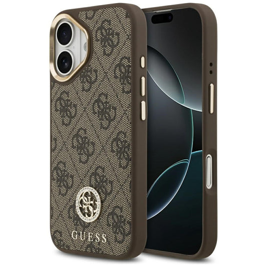 MagSafe Case for Apple iPhone 17, Guess, 4G Strass Logo, Brown