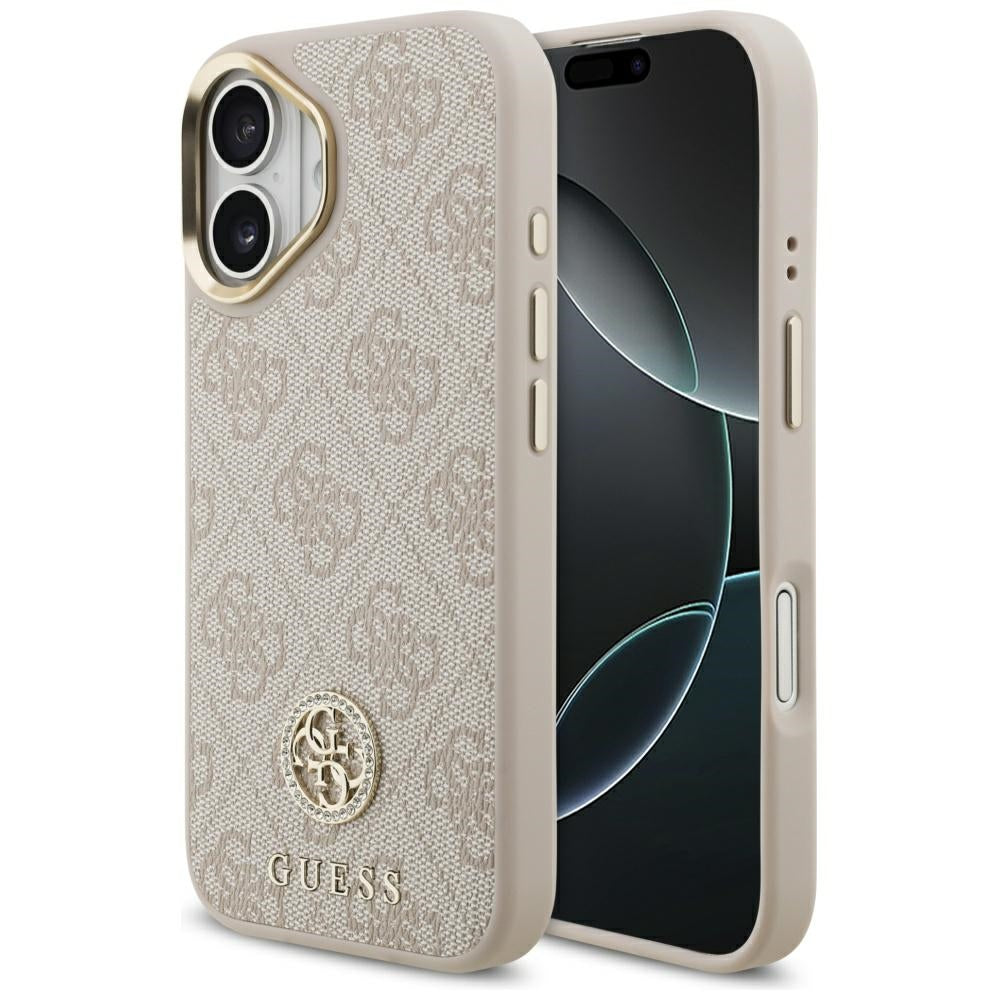 Funda MagSafe para Apple iPhone 17, Guess, 4G Strass Logo, Rosa