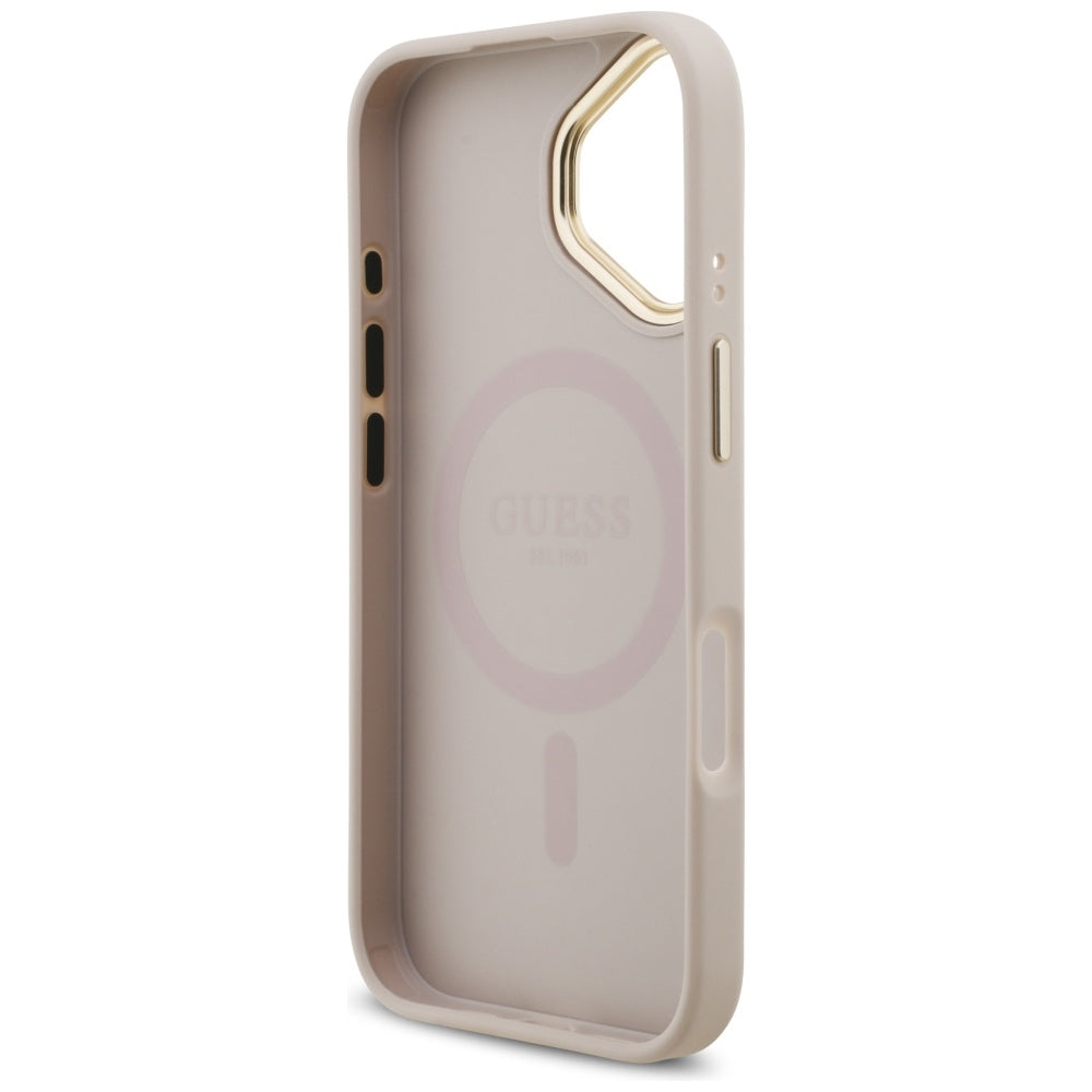 Funda MagSafe para Apple iPhone 17, Guess, 4G Strass Logo, Rosa