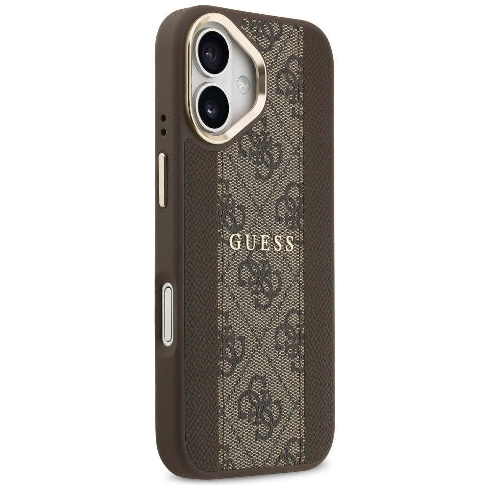 Funda MagSafe para Apple iPhone 17, Guess, 4G Stripe, Marrón.