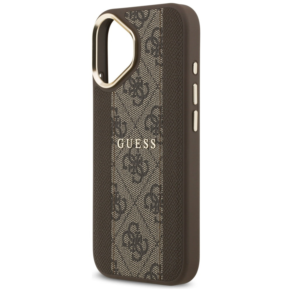 Funda MagSafe para Apple iPhone 17, Guess, 4G Stripe, Marrón.