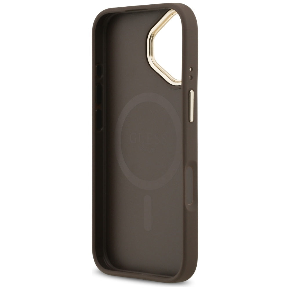 Funda MagSafe para Apple iPhone 17, Guess, 4G Stripe, Marrón.