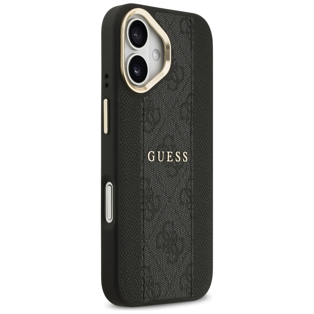Funda MagSafe para Apple iPhone 17, Guess, 4G Stripe, Negra