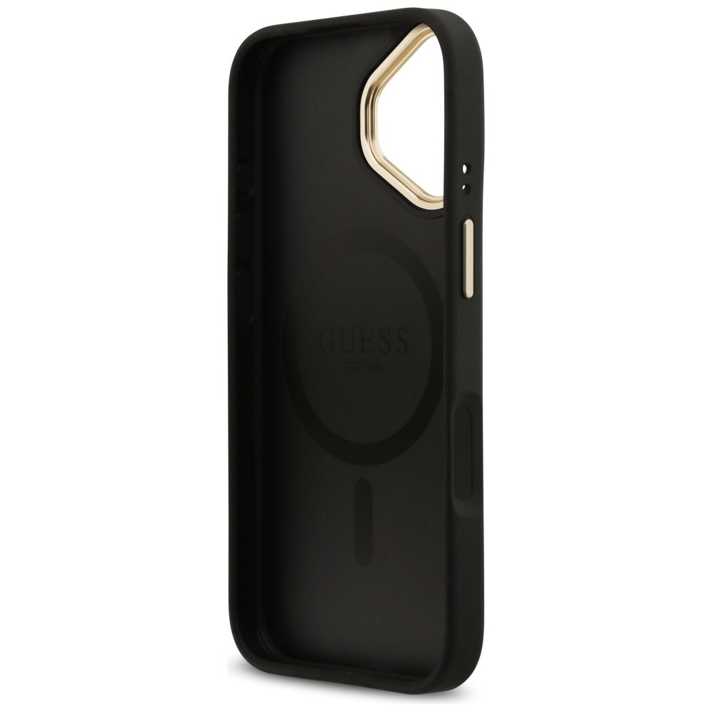 Funda MagSafe para Apple iPhone 17, Guess, 4G Stripe, Negra