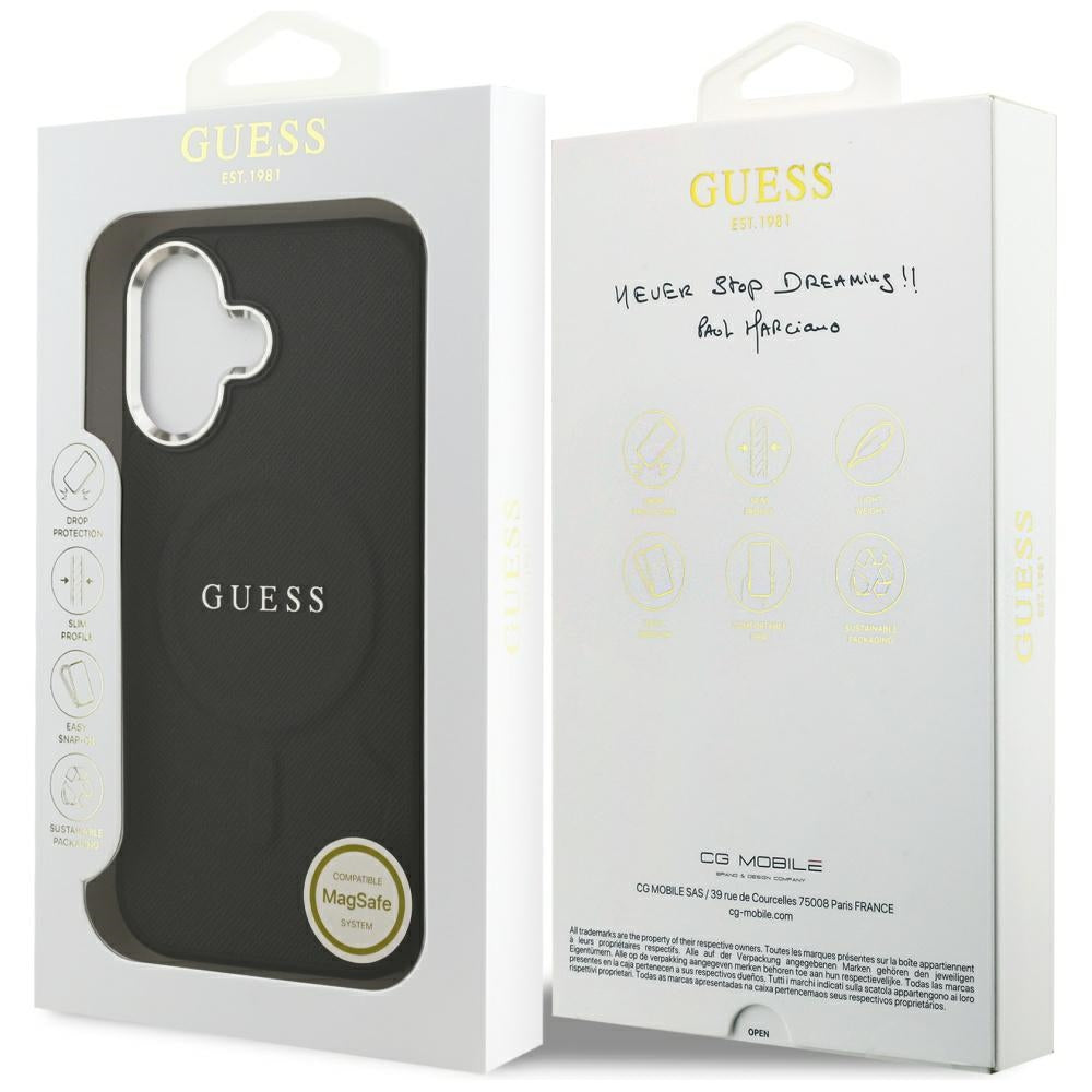 Funda MagSafe para Apple iPhone 17, Guess, Classic Logo, Negra