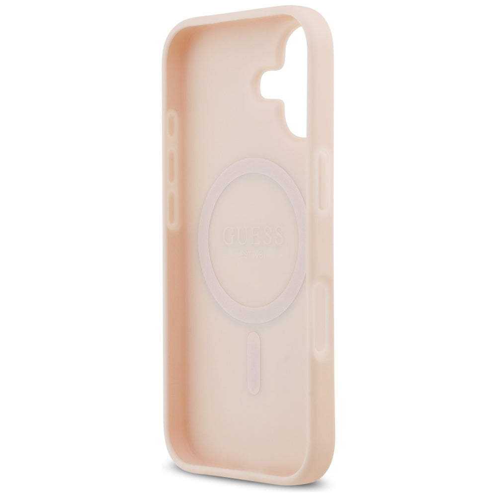 MagSafe Case for Apple iPhone 17, Guess, Grained Flowers, Pink