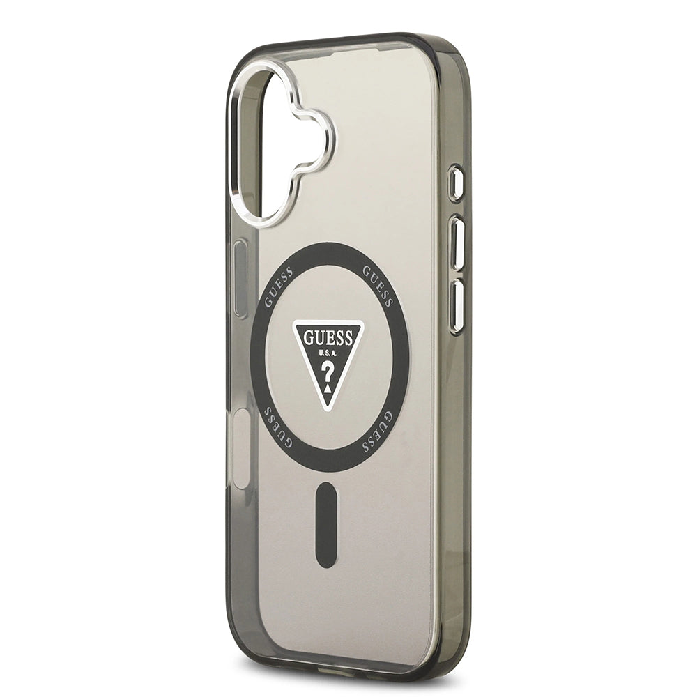 Funda MagSafe para Apple iPhone 17, Guess, IML Gradient Triangle Logo, Negra