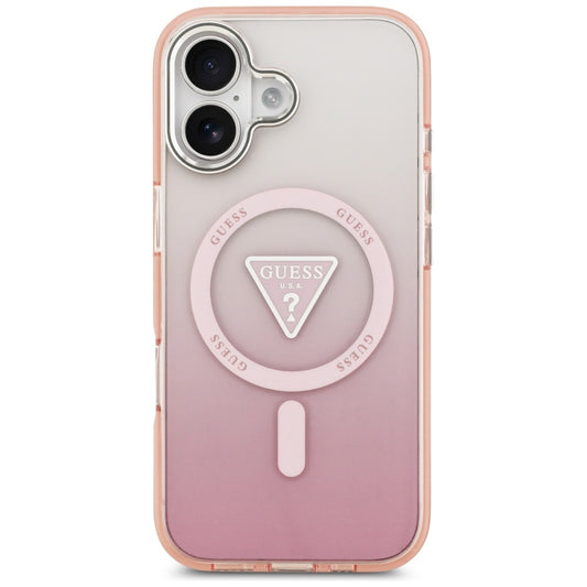 Funda MagSafe para Apple iPhone 17, Guess, IML Gradient Triangle Logo, Rosa