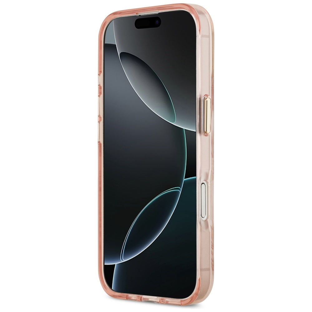 Funda MagSafe para Apple iPhone 17, Guess, Jungle Tonal Triangle, Rosa