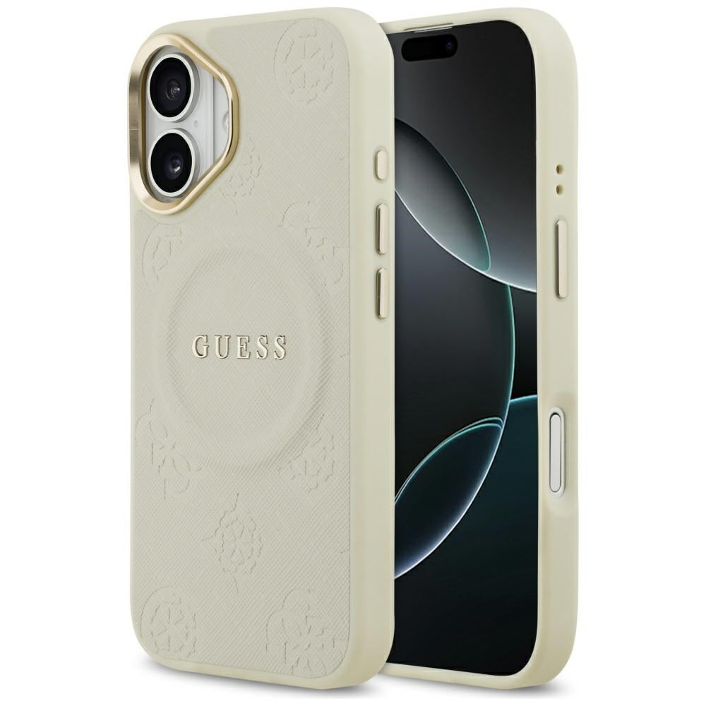 Funda MagSafe para Apple iPhone 17, Guess, Peony Hot Stamp, Beige