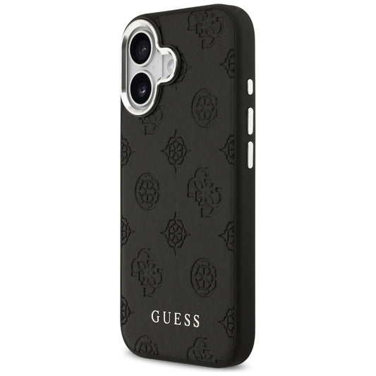 Funda MagSafe para Apple iPhone 17, Guess, Peony Hot Stamp Script, Negra