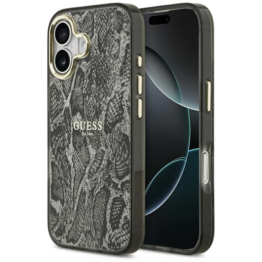 Funda MagSafe para Apple iPhone 17, Guess, Patrón Python, Negra