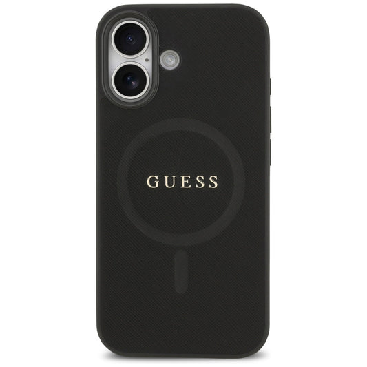 MagSafe Case for Apple iPhone 17, Guess, Saffiano Classic Logo, Black