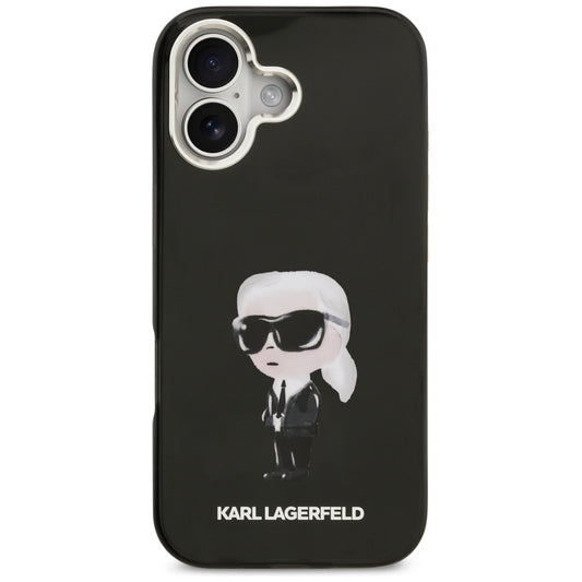 Funda MagSafe para Apple iPhone 17, Karl Lagerfeld, IML Aquarelle Karl Ikonik, Negra