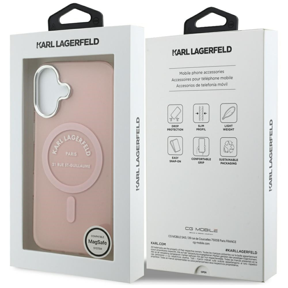 Funda MagSafe para Apple iPhone 17, Karl Lagerfeld, IML Logo RSG, Rosa